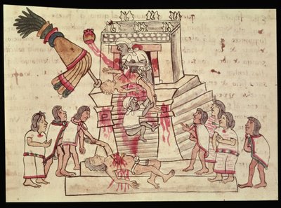 Un sacrificio umano dal Codice Magliabechiano da Aztec